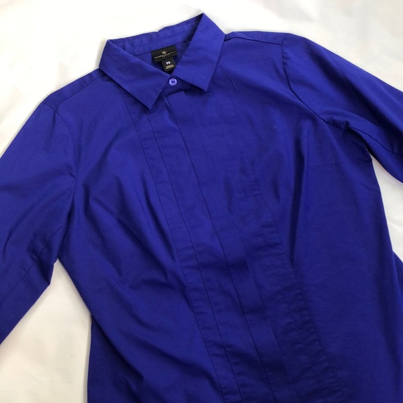 NWOT Worthington (Petite) Indigo Button Up Blouse - Picture 4 of 5